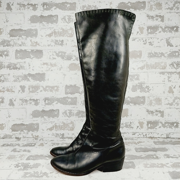 KorkEase Shoes Korkease Tall Black Leather Winter Block Heeled